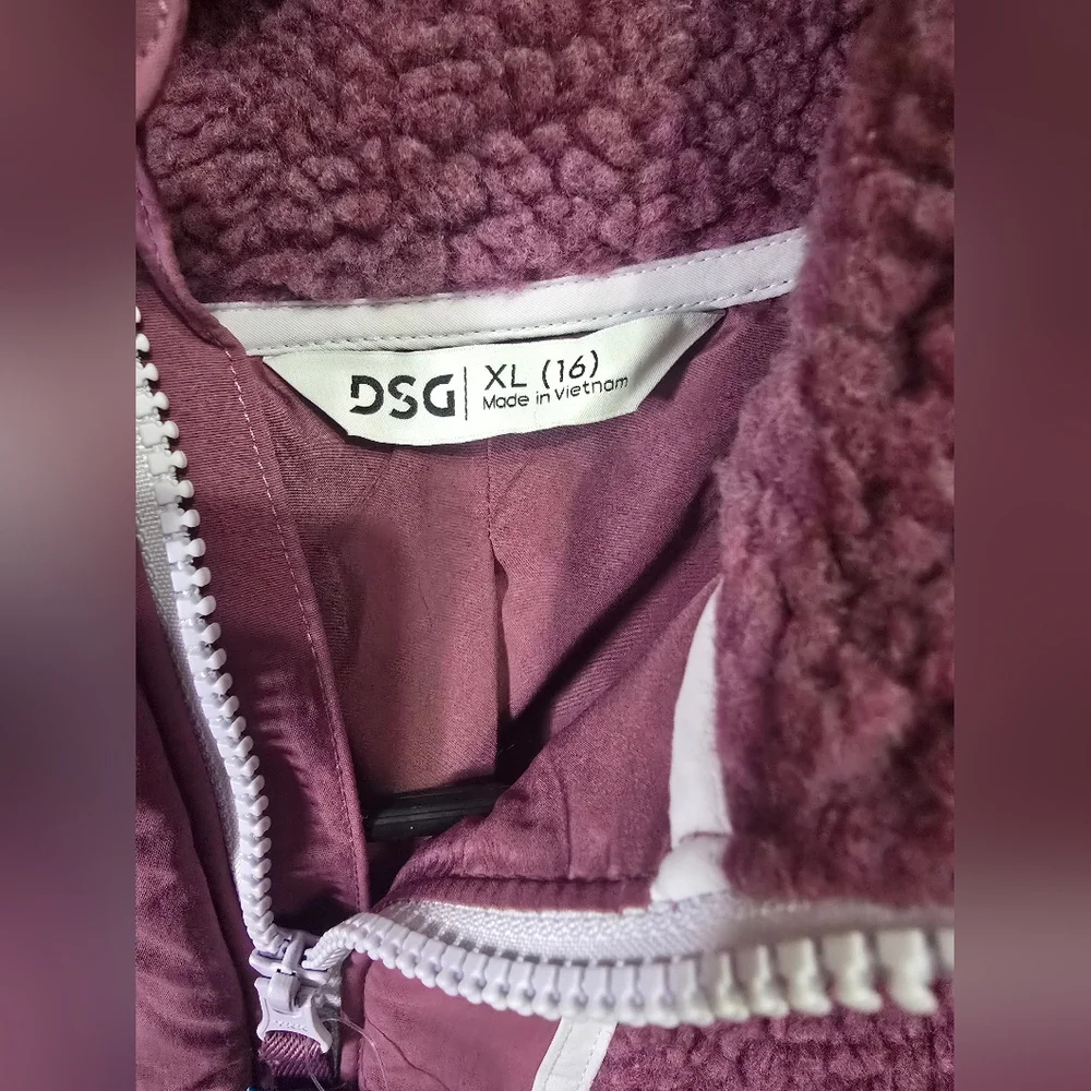 DSG Kids Size XL Rose Fleece‎ Jacket NWT full Zip Up